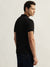 Iconic Men Black Solid Polo Collar Short Sleeves T-Shirt