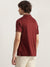 Iconic Men Red Solid Polo Neck Short Sleeves T-Shirt