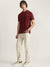 Iconic Men Red Solid Polo Neck Short Sleeves T-Shirt