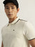 Iconic Men Beige Solid Polo Collar Short Sleeves T-Shirt