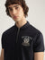 Iconic Men Navy Blue Solid Polo Neck Short Sleeves T-Shirt