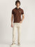 Iconic Men Brown Solid Polo Neck Short Sleeves T-Shirt