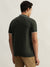 Iconic Men Olive Solid Polo Collar Short Sleeves T-Shirt