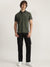 Iconic Men Olive Solid Polo Neck Short Sleeves T-Shirt