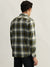 Iconic Men Green Checked Spread Collar Full Sleeves Shirt