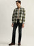 Iconic Men Green Checked Spread Collar Full Sleeves Shirt