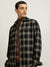 Iconic Men Green Checked Spread Collar Full Sleeves Shirt