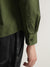 Iconic Men Olive Solid Spread Collar Full Sleeves Shirt