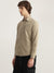 Iconic Men Khaki Solid Spread Collar Full Sleeves Shirt