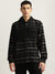 Iconic Men Black Checked Hooded Full Sleeves Shirt