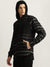 Iconic Men Black Checked Hooded Full Sleeves Shirt