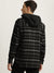 Iconic Men Black Checked Hooded Full Sleeves Shirt