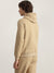 Iconic Men Khaki Solid Hooded Full Sleeves Pullover Style Sweatshirt