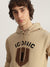 Iconic Men Khaki Solid Hooded Full Sleeves Pullover Style Sweatshirt