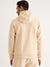 Iconic Men Beige Color-Blocked Hooded Full Sleeves Zip Through Sweatshirt