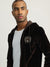 Iconic Men Brown Solid Hooded Full Sleeves Zip Through Sweatshirt