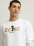 Iconic Men White Printed Round Neck Full Sleeves Pullover Style Sweatshirt