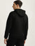 Iconic Men Black Solid Hooded Full Sleeves Sweatshirt