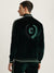 Iconic Men Green Solid Stand Collar Full Sleeves Zip Through Sweatshirt