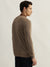 Iconic Men Brown Textured High Neck Full Sleeves Pullover Style Sweater