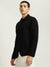 Iconic Men Black Solid Spread Collar Full Sleeves Shirt