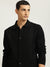 Iconic Men Black Solid Spread Collar Full Sleeves Shirt