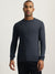 Iconic Men Blue Solid Round Neck Full Sleeves Sweater