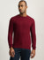 Iconic Men Maroon Solid Round Neck Full Sleeves Sweater