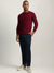 Iconic Men Maroon Solid Round Neck Full Sleeves Sweater