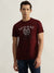 Iconic Men Red Printed Round Neck Short Sleeves T-Shirt