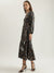 Iconic Women Multi Printed V-Neck Full Sleeves Wrap Dress