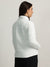 Iconic Women White Solid Stand Collar Full Sleeves Puffer Jacket