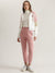 Iconic Women Pink Solid Straight Joggers Style Sweatpant