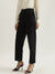 Iconic Women Black Solid Regular Fit High-Rise Flat Front Trouser