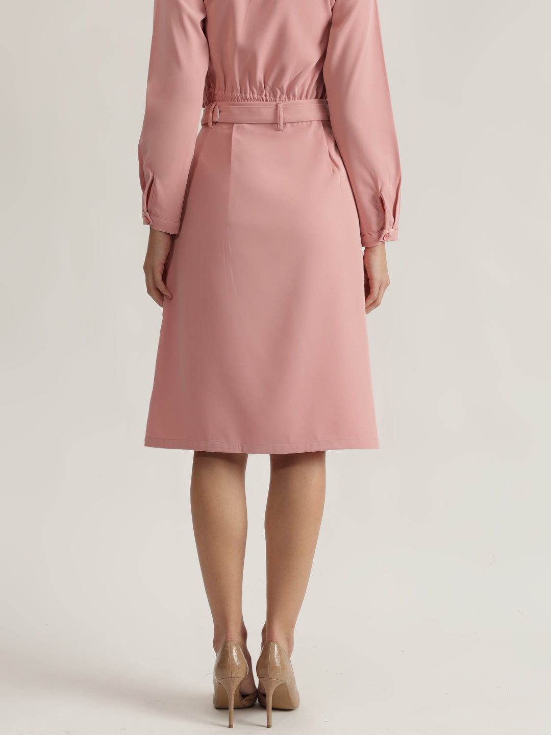 Iconic Women Pink Solid Flared A-Line Skirt