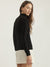 Iconic Women Black Solid Turtle Neck Full Sleeves Pullover Style Sweater