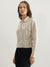 Iconic Women Beige Solid Spread Collar Full Sleeves Shirt