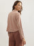 Iconic Women Peach Solid Spread Collar Full Sleeves Top