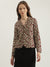 Iconic Women Multi Printed Notched Lapel Collar Full Sleeves Single Breasted Blazer