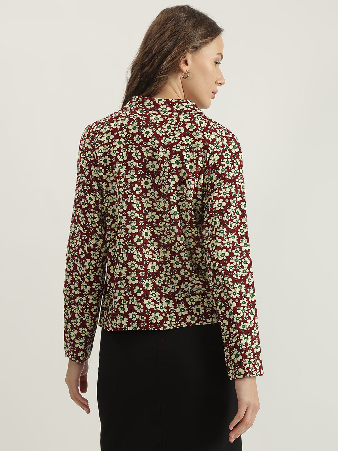 Iconic Women Multi Printed Notched Lapel Collar Full Sleeves Single Breasted Blazer