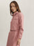 Iconic Women Pink Solid Spread Collar Full Sleeves Shirt