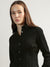 Iconic Women Black Solid Spread Collar Full Sleeves Shirt