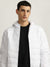 Lindbergh Men White Solid Hooded Full Sleeves Puffer Jacket