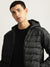 Lindbergh Men Black Solid Hooded Full Sleeves Puffer Jacket