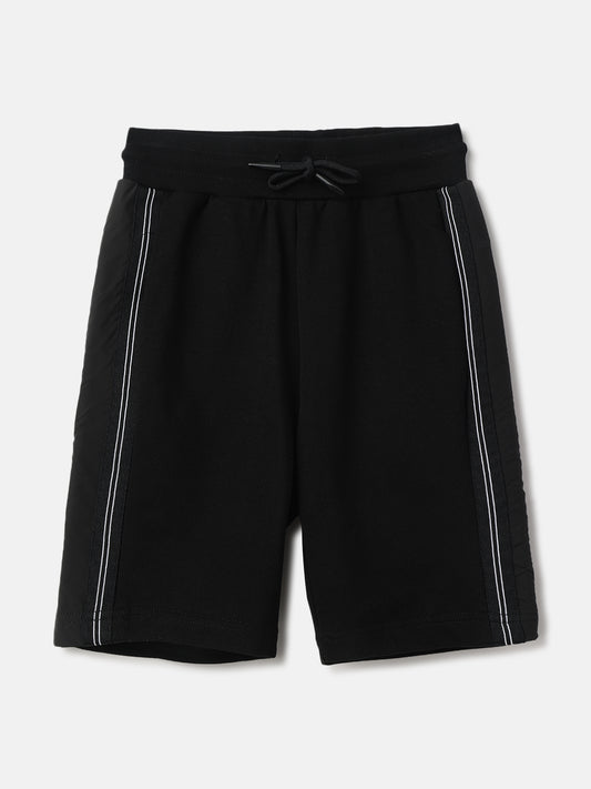 Antony Morato Boys Black Solid Regular Fit Shorts