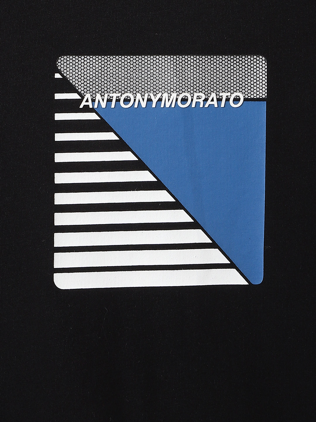 Antony Morato Boys Black Printed Round Neck Short Sleeves T-shirt