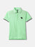 Antony Morato Boys Green Solid Polo Collar Short Sleeves T-shirt