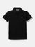 Antony Morato Boys Black Solid Polo Collar Short Sleeves T-shirt