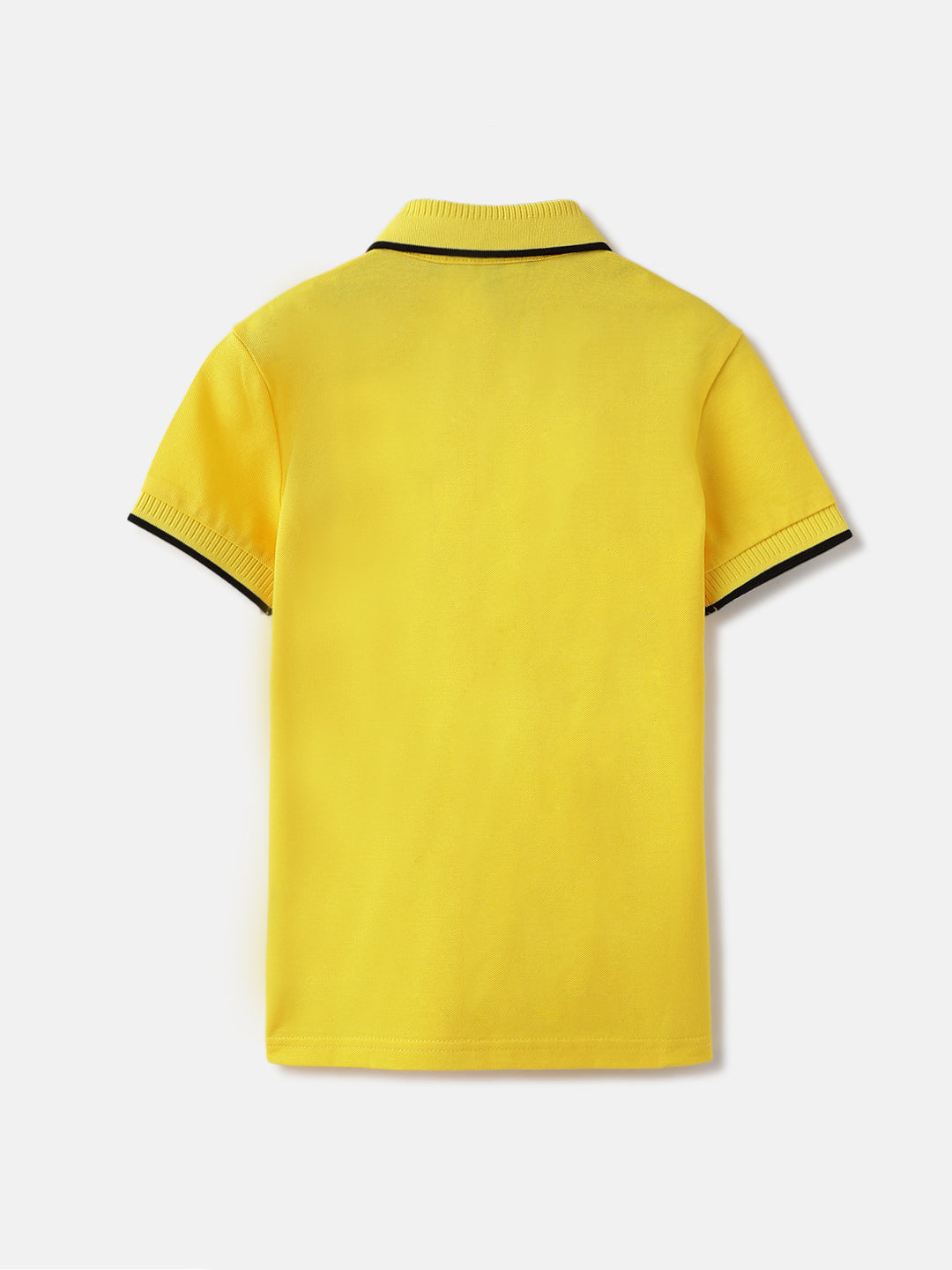 Antony Morato Boys Yellow Solid Collared Short Sleeves Polo T-Shirt