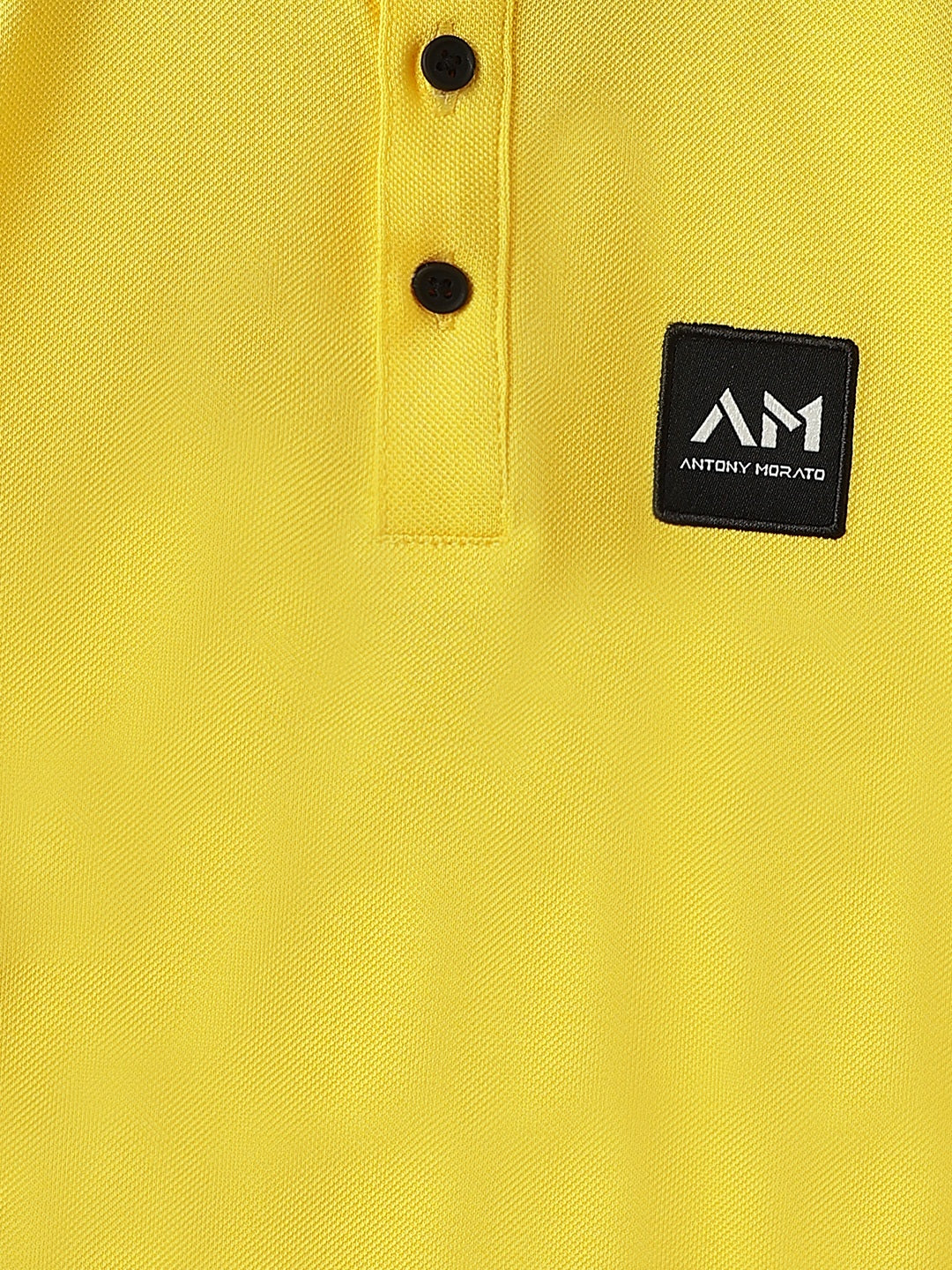 Antony Morato Boys Yellow Solid Collared Short Sleeves Polo T-Shirt